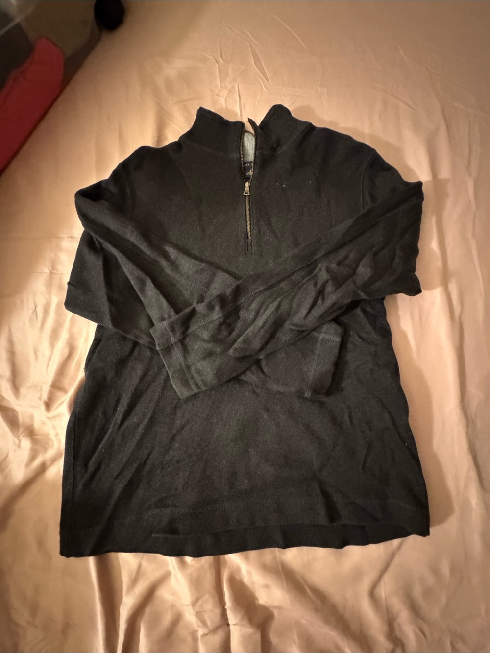 Men's Black Quarter-Zip Knit Sweater